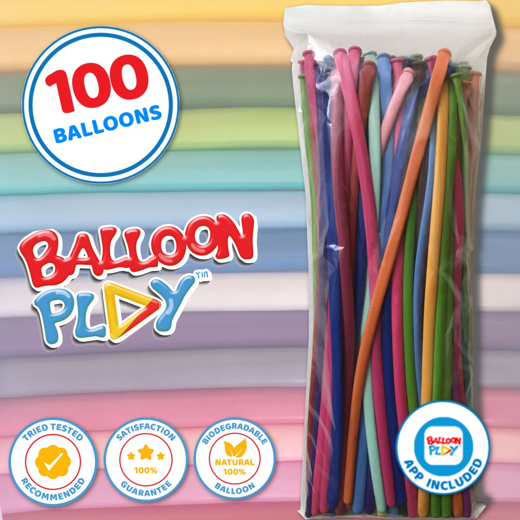 100 Long Balloon Animals Balloons Plus Bonus Balloon App - BalloonPlay